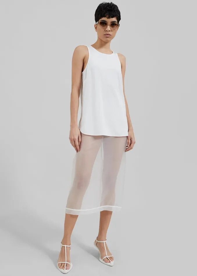 Women Peri Sheer Midi Skirt 8211 White The Frankie Shop Bottoms