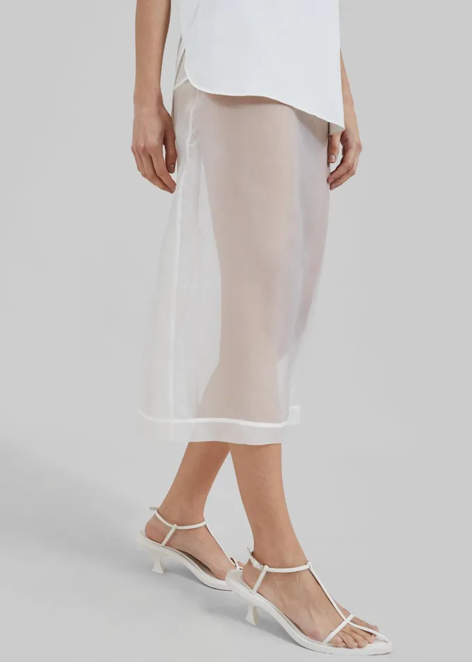 Women Peri Sheer Midi Skirt 8211 White The Frankie Shop Bottoms