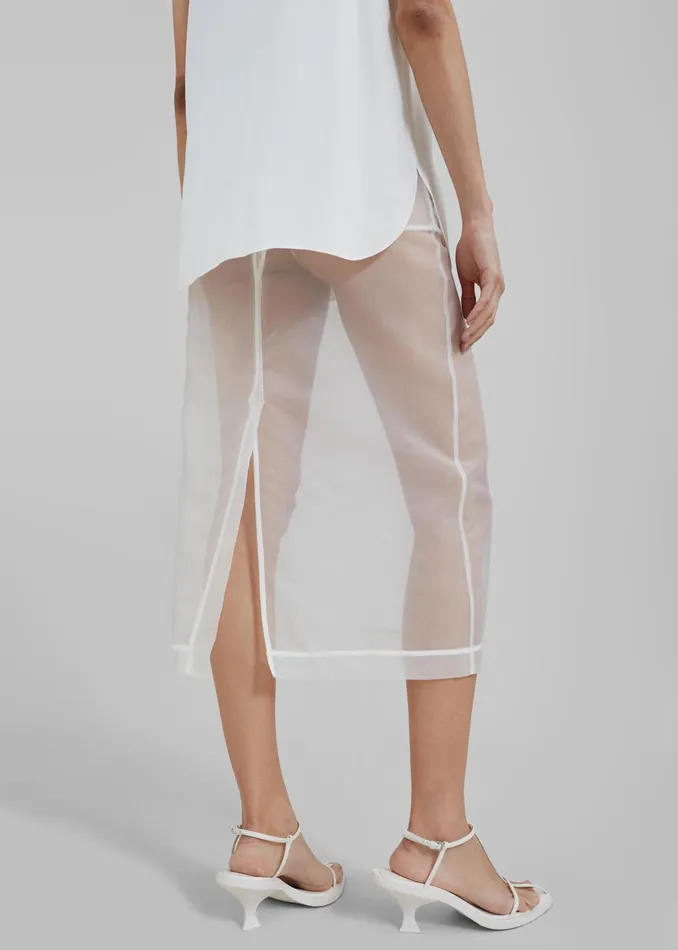 Women Peri Sheer Midi Skirt 8211 White The Frankie Shop Bottoms