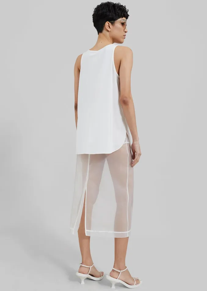 Women Peri Sheer Midi Skirt 8211 White The Frankie Shop Bottoms