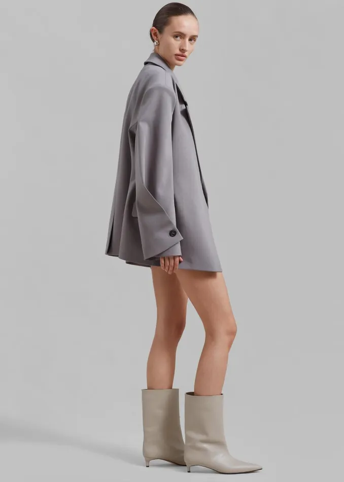 Women Pia Boxy Blazer 8211 Grey The Frankie Shop Outerwear