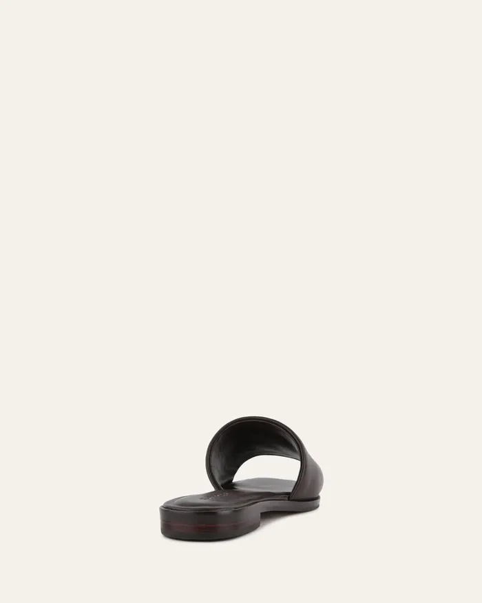 Women Picasso flat slide cacao leather FLAT SANDALS jomercer Women Picasso flat slide cacao leather FLAT SANDALS jomercer