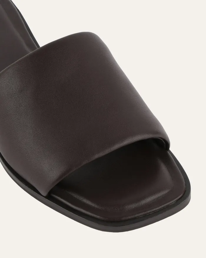 Women Picasso flat slide cacao leather FLAT SANDALS jomercer Women Picasso flat slide cacao leather FLAT SANDALS jomercer