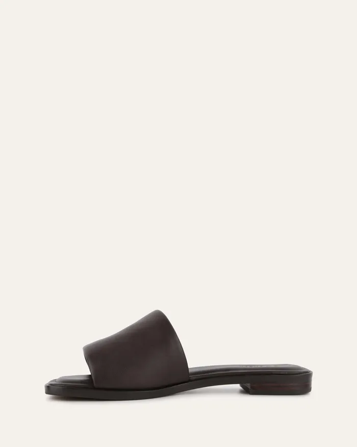Women Picasso flat slide cacao leather FLAT SANDALS jomercer Women Picasso flat slide cacao leather FLAT SANDALS jomercer