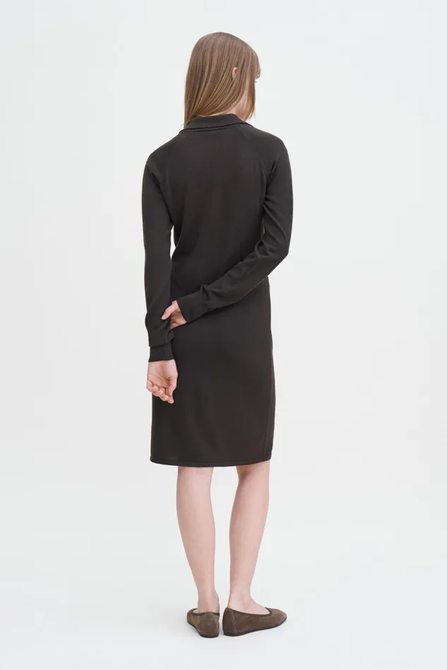 Women Polo Merino Dress Mocha Filippa K Dresses