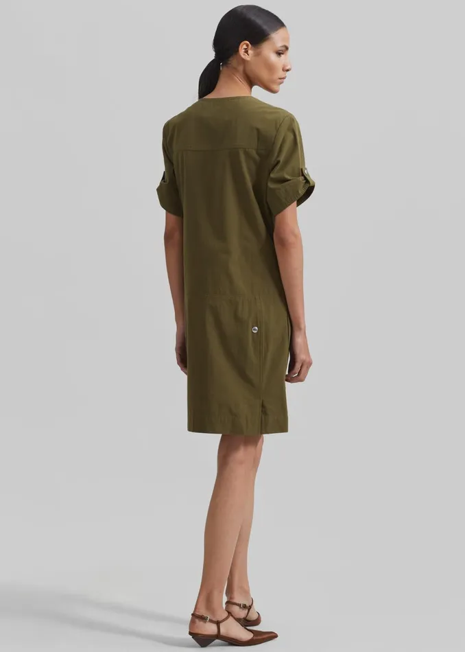 Women Proenza Schouler White Label Watson Dress In Rumpled Cotton 8211 Dark Olive The Frankie Shop Dresses