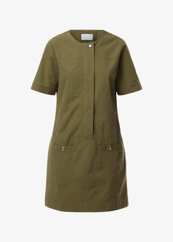 Women Proenza Schouler White Label Watson Dress In Rumpled Cotton 8211 Dark Olive The Frankie Shop Dresses