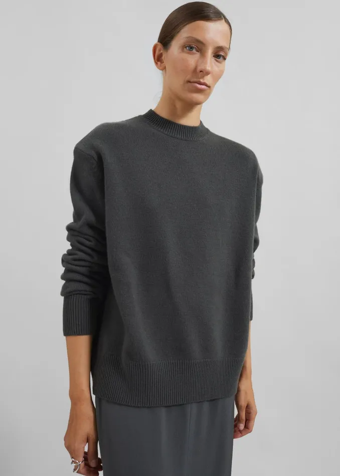 Women Rafaela Padded Knit Sweater 8211 Light Khaki The Frankie Shop Knitwear