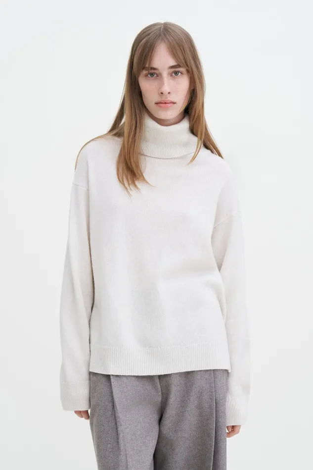 Women Relaxed Turtleneck Sweater Off White Filippa K Knitwear