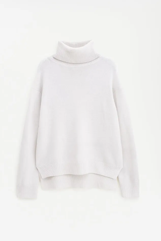 Women Relaxed Turtleneck Sweater Off White Filippa K Knitwear