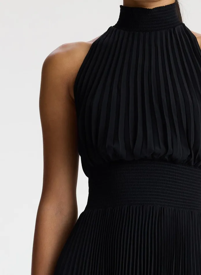Women Renzo Matte Pleated Dress Black ALC Dresses