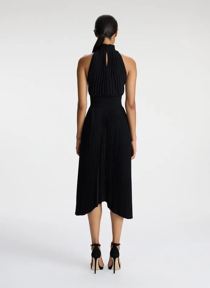 Women Renzo Matte Pleated Dress Black ALC Dresses