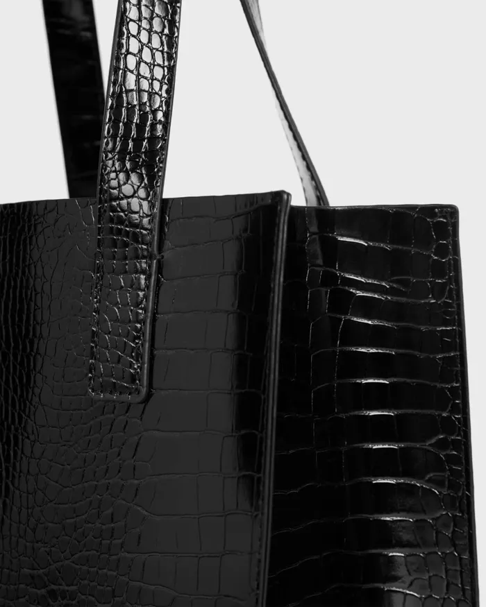 Women REPTCON 8211 Croc Detail Small Icon Bag Black Ted Baker Tote Bags
