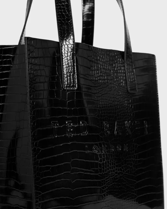 Women REPTCON 8211 Croc Detail Small Icon Bag Black Ted Baker Tote Bags