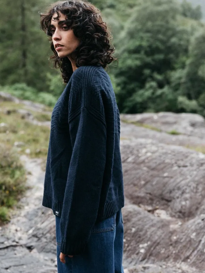 Women RNLI Polperro Jumper Navy Finisterre Knitwear
