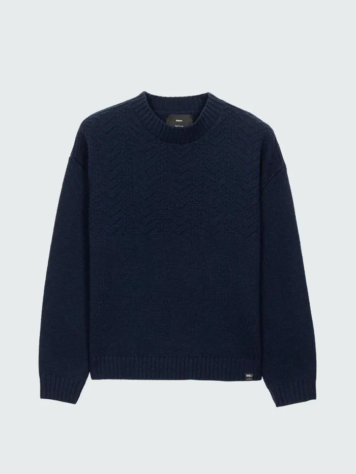 Women RNLI Polperro Jumper Navy Finisterre Knitwear