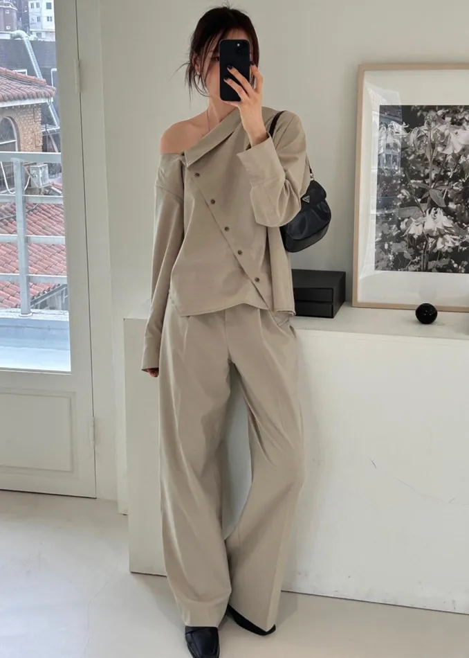 Women Roan Trousers 8211 Beige The Frankie Shop Bottoms