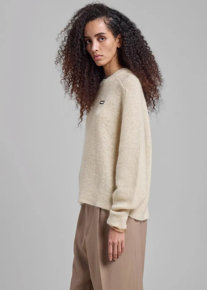 Women Rotate Light Knit Logo Sweater 8211 Egret The Frankie Shop Knitwear