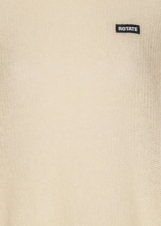 Women Rotate Light Knit Logo Sweater 8211 Egret The Frankie Shop Knitwear