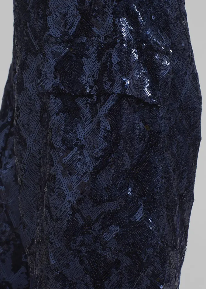 Women Rotate Sequins Cargo Pants 8211 Dark Blue The Frankie Shop Bottoms