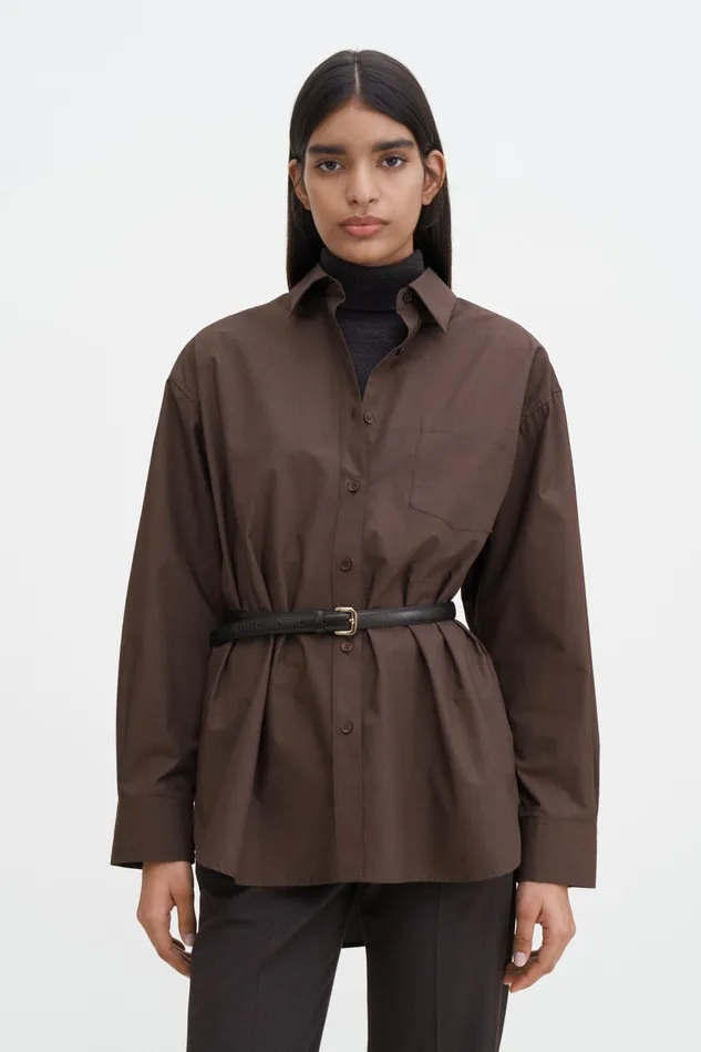 Women Sammy Shirt Dark Chocolate Filippa K Shirts and Blouses