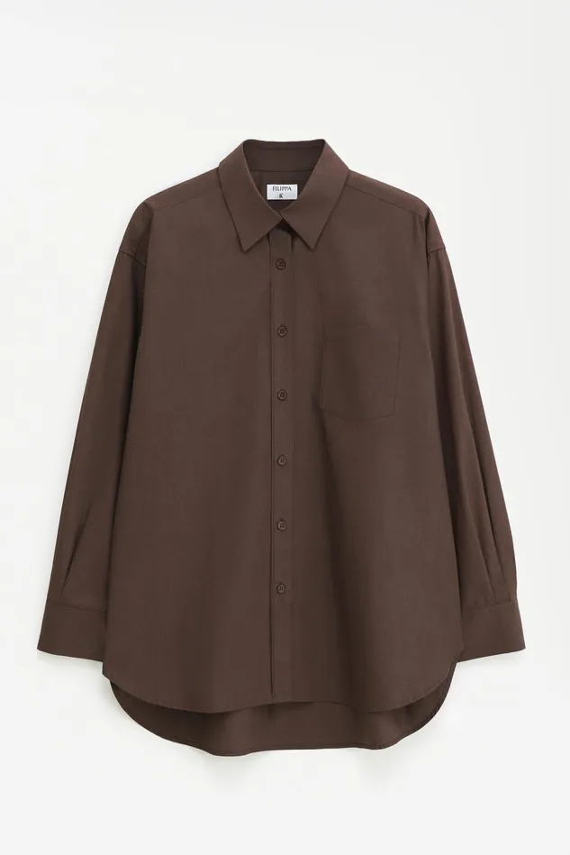 Women Sammy Shirt Dark Chocolate Filippa K Shirts and Blouses
