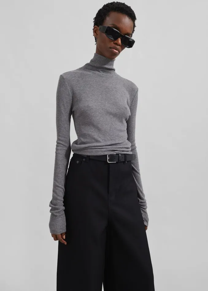 Women Samse Samse Sasonnet Turtleneck 8211 Mid Grey Melange The Frankie Shop Knitwear