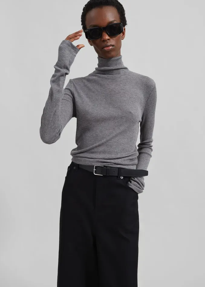 Women Samse Samse Sasonnet Turtleneck 8211 Mid Grey Melange The Frankie Shop Knitwear