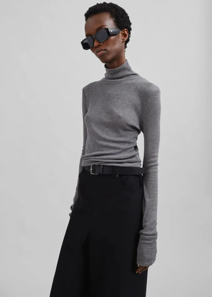 Women Samse Samse Sasonnet Turtleneck 8211 Mid Grey Melange The Frankie Shop Knitwear