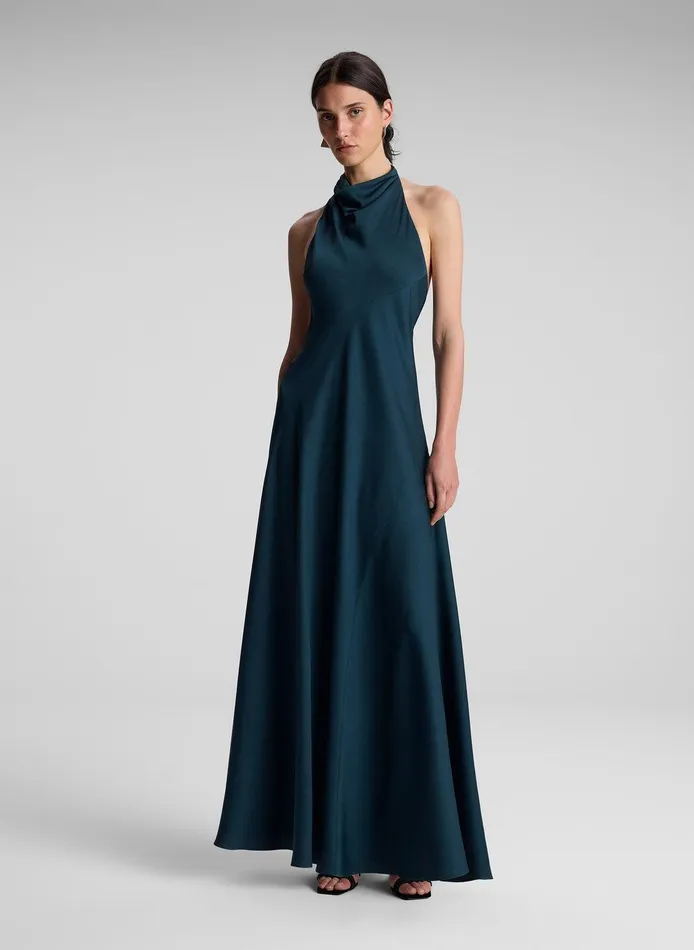 Women Sara Halter Maxi Dress Malachite ALC Dresses