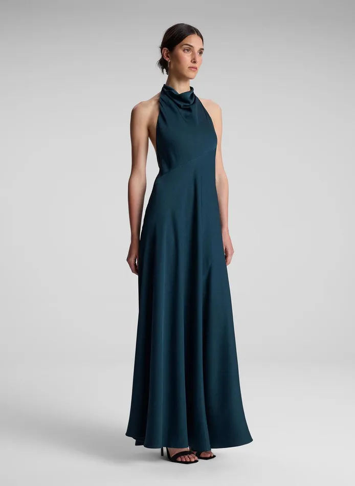 Women Sara Halter Maxi Dress Malachite ALC Dresses