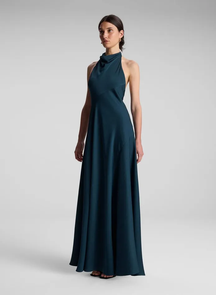 Women Sara Halter Maxi Dress Malachite ALC Dresses