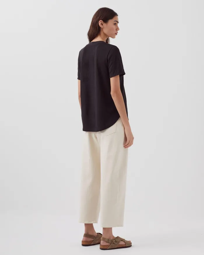 Women Sarah 8211 Linen VNeck TShirt Black Beauty Comptoir Des Cotonniers TShirts