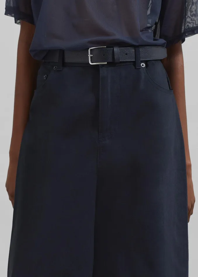 Women Sasha Wide Leg Twill Pants 8211 Navy The Frankie Shop Bottoms