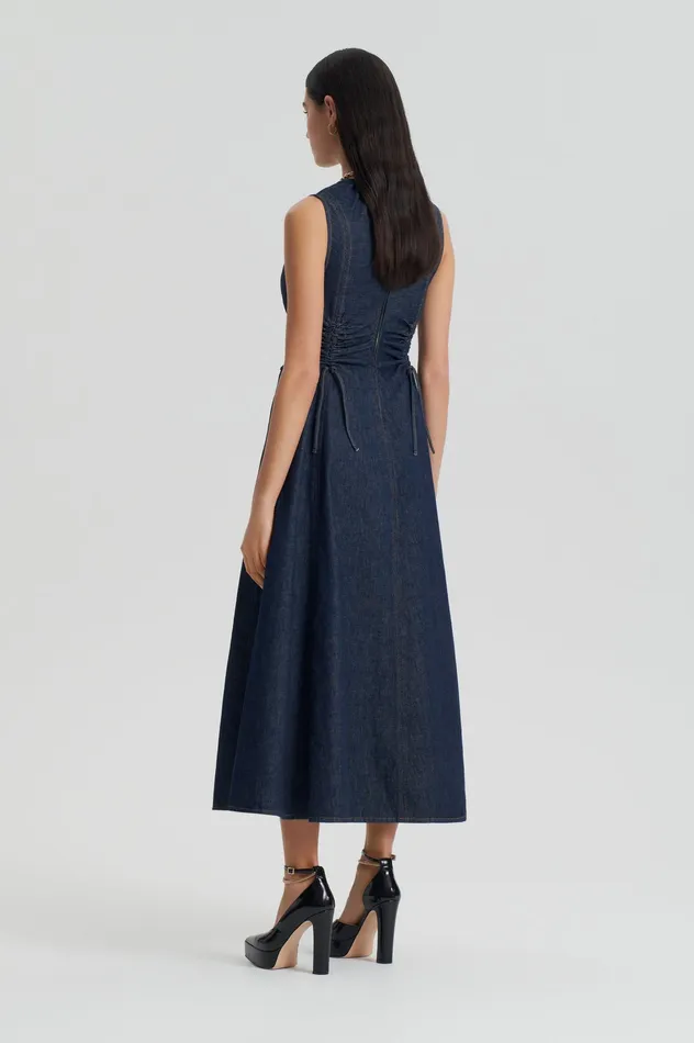 Women Scanlan Theodore DENIM CARGO DRESS INDIGO Denim Women Scanlan Theodore DENIM CARGO DRESS INDIGO Denim