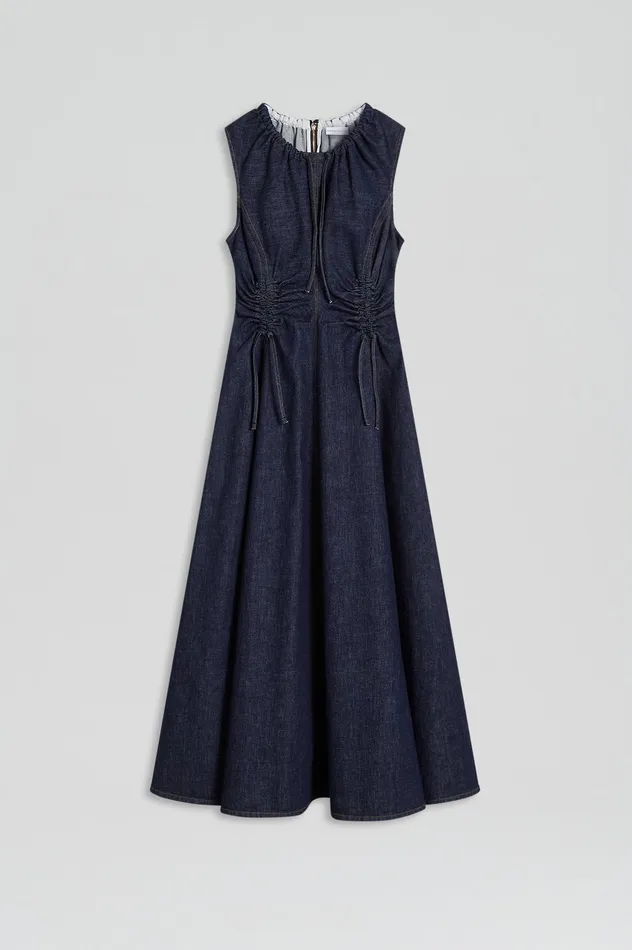 Women Scanlan Theodore DENIM CARGO DRESS INDIGO Denim Women Scanlan Theodore DENIM CARGO DRESS INDIGO Denim