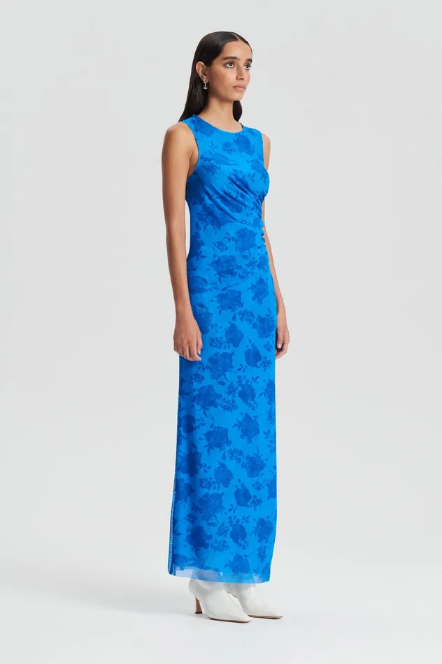 Women Scanlan Theodore FLORAL LACE PRINT MESH DRESS BLUE Dresses Women Scanlan Theodore FLORAL LACE PRINT MESH DRESS BLUE Dresses