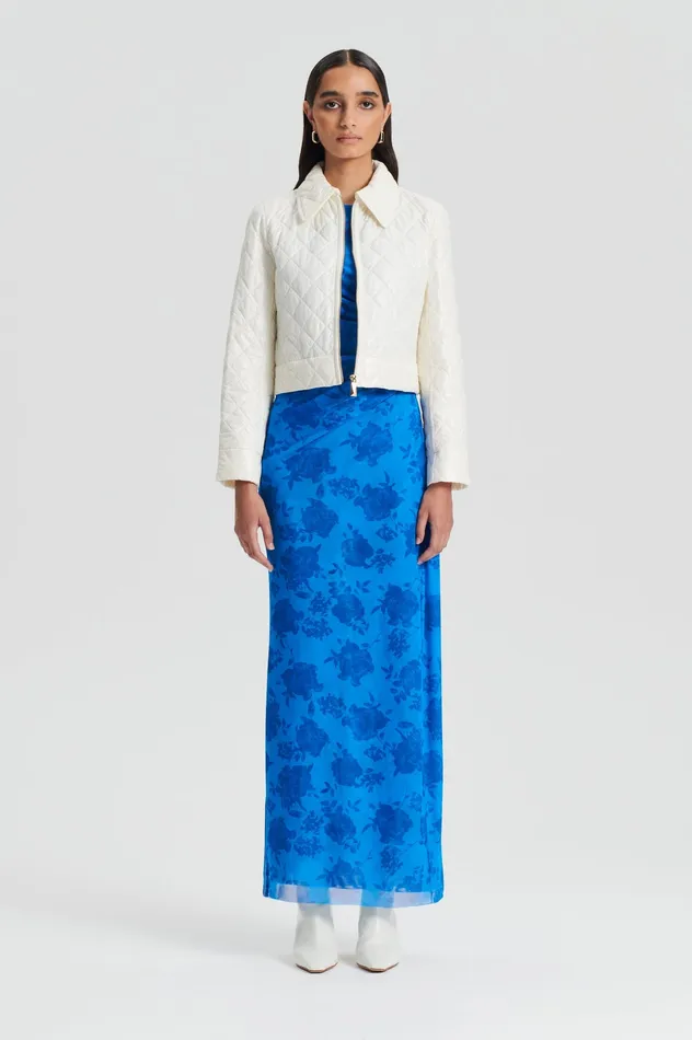 Women Scanlan Theodore FLORAL LACE PRINT MESH DRESS BLUE Dresses Women Scanlan Theodore FLORAL LACE PRINT MESH DRESS BLUE Dresses