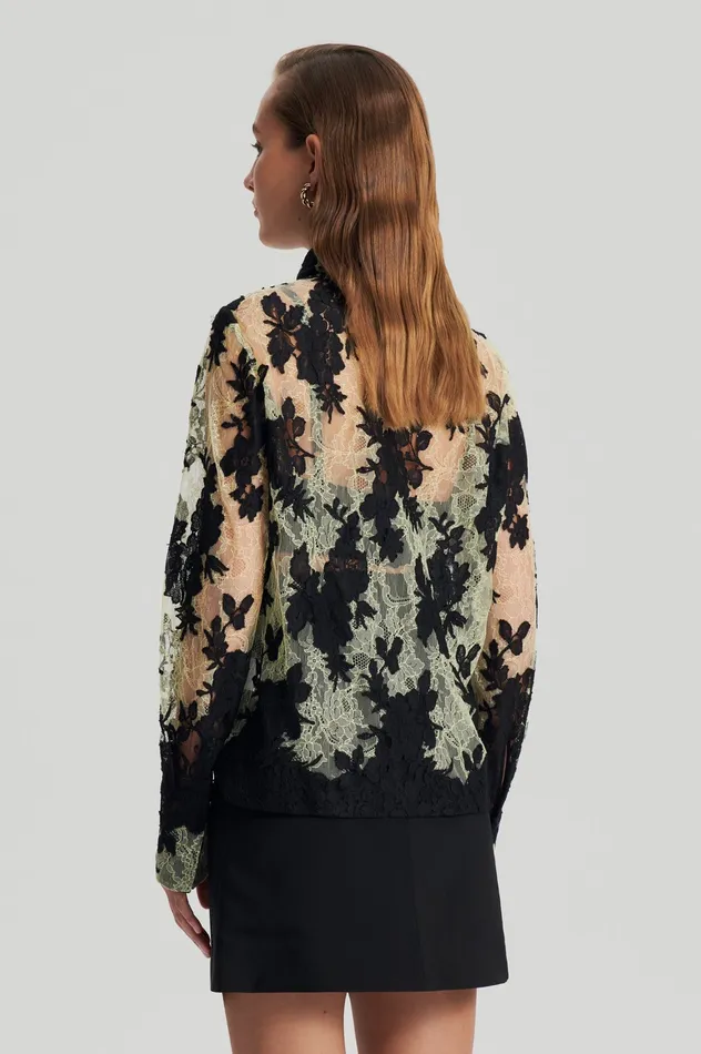 Women Scanlan Theodore FRENCH LACE SHIRT LEMON Shirts Women Scanlan Theodore FRENCH LACE SHIRT LEMON Shirts