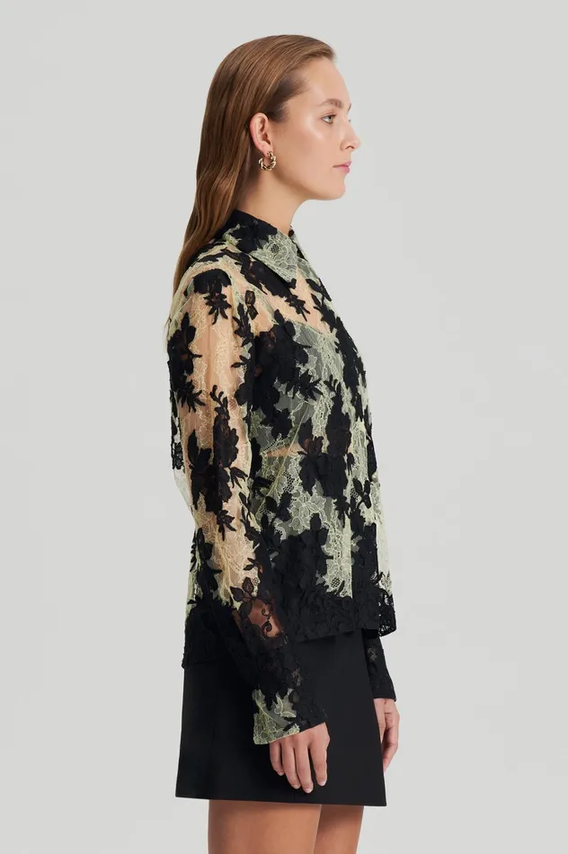 Women Scanlan Theodore FRENCH LACE SHIRT LEMON Shirts Women Scanlan Theodore FRENCH LACE SHIRT LEMON Shirts