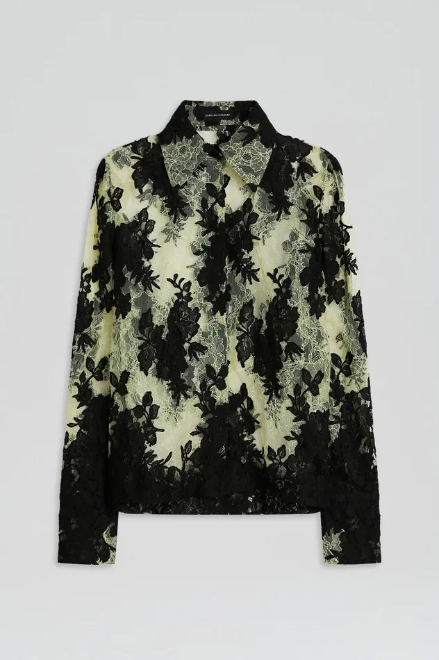 Women Scanlan Theodore FRENCH LACE SHIRT LEMON Shirts Women Scanlan Theodore FRENCH LACE SHIRT LEMON Shirts