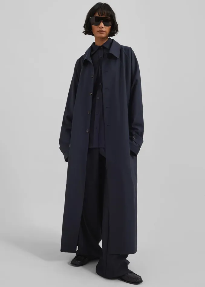 Women Shay Trench Coat 8211 Dark Navy The Frankie Shop Outerwear