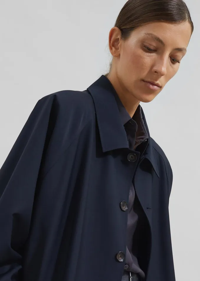 Women Shay Trench Coat 8211 Dark Navy The Frankie Shop Outerwear