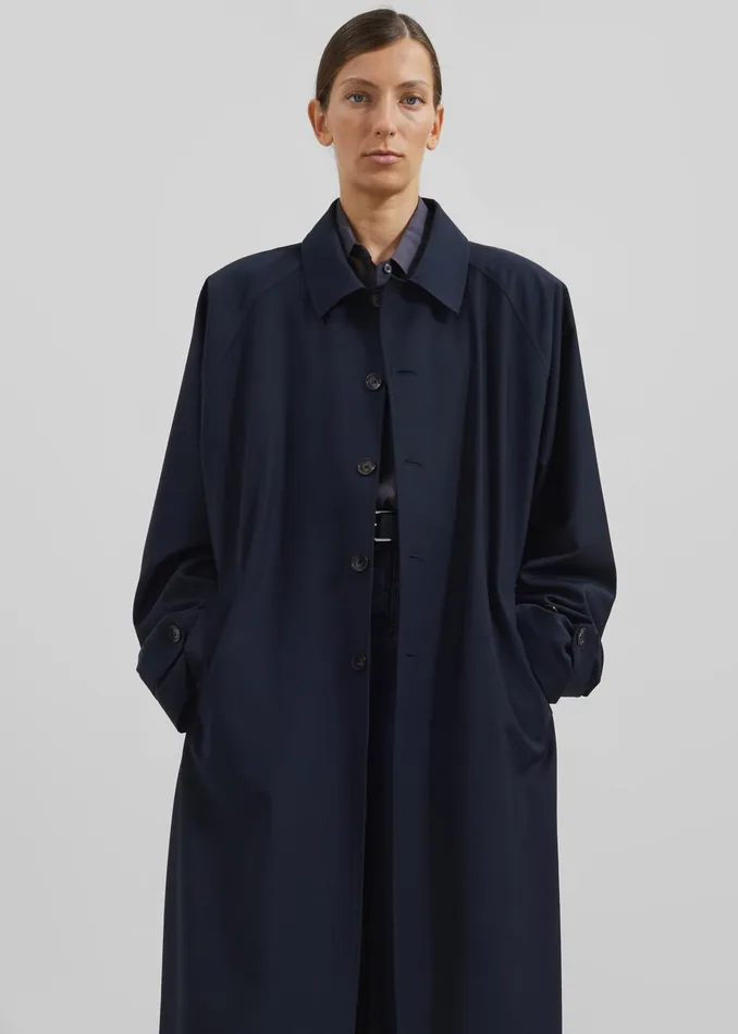 Women Shay Trench Coat 8211 Dark Navy The Frankie Shop Outerwear