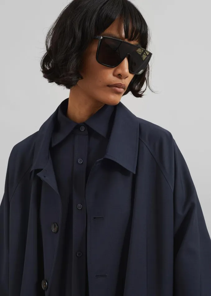 Women Shay Trench Coat 8211 Dark Navy The Frankie Shop Outerwear