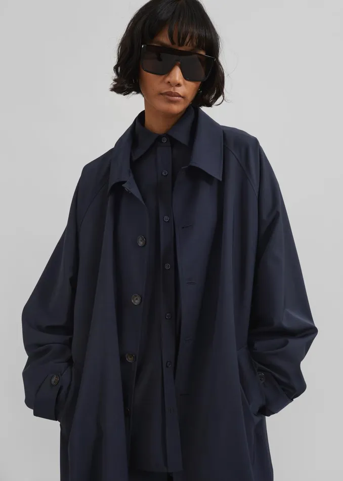 Women Shay Trench Coat 8211 Dark Navy The Frankie Shop Outerwear
