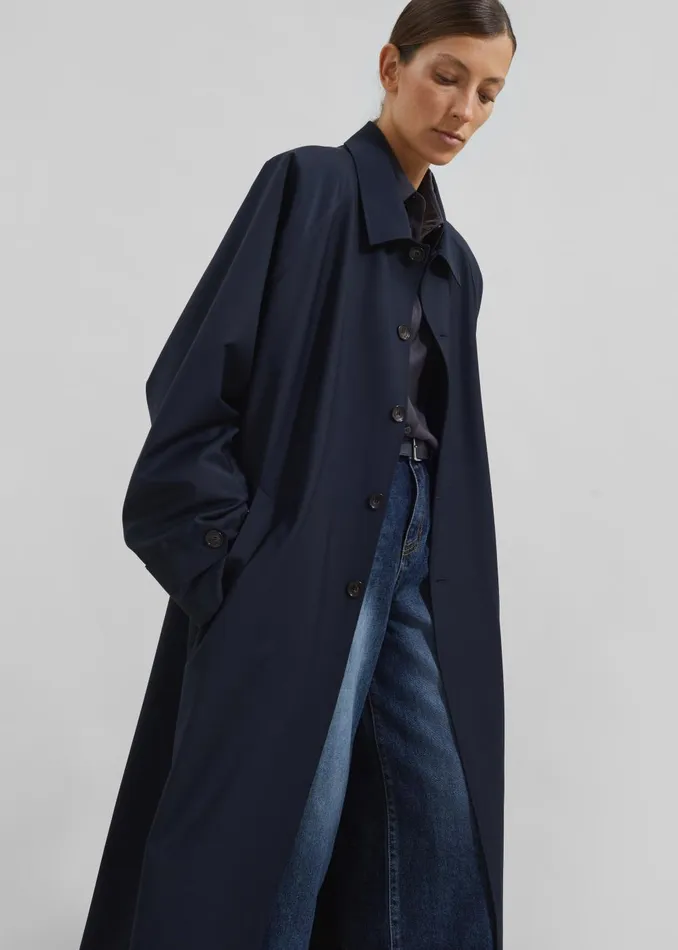 Women Shay Trench Coat 8211 Dark Navy The Frankie Shop Outerwear