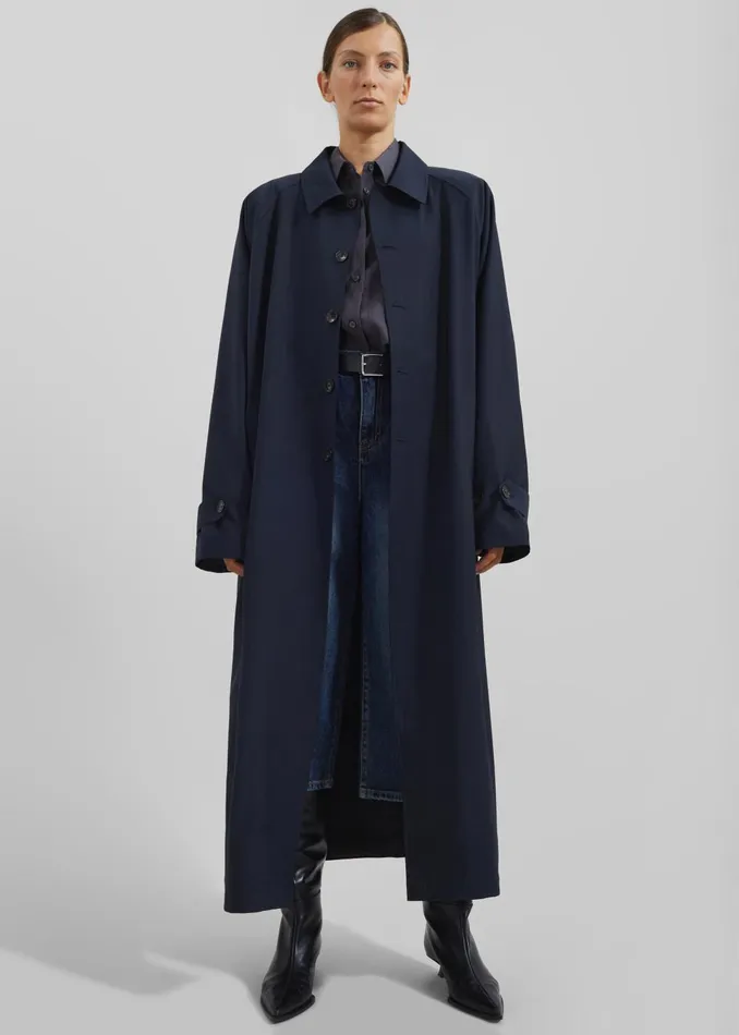 Women Shay Trench Coat 8211 Dark Navy The Frankie Shop Outerwear