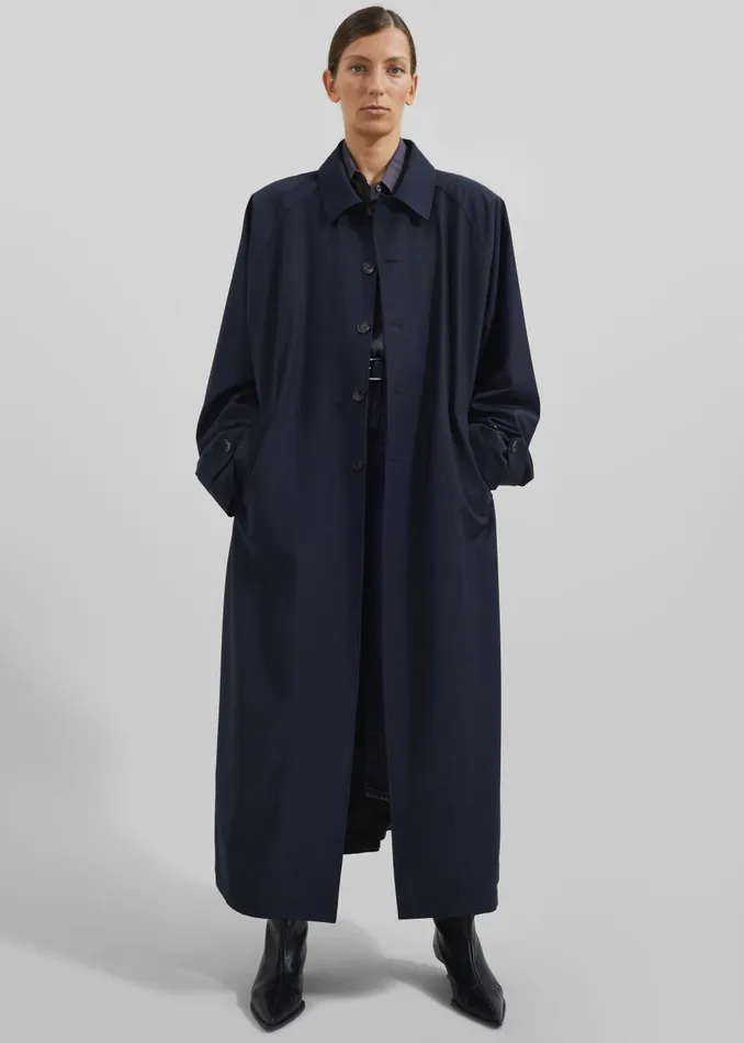 Women Shay Trench Coat 8211 Dark Navy The Frankie Shop Outerwear