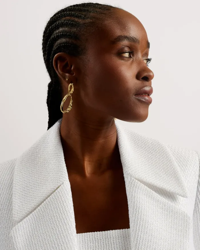 Women SHIROI 8211 Cropped Woven Tailored Jacket White Ted Baker Coats and Jackets
